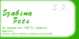 szabina pets business card